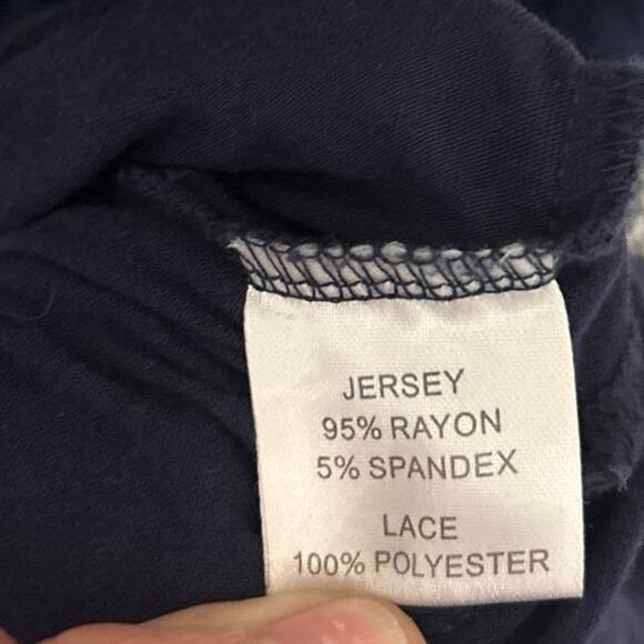 Dainty Jewels Navy Blue Modest Lace Tiered Ruffle Maxi Dress 3X Cottagecore - Picture 12 of 13